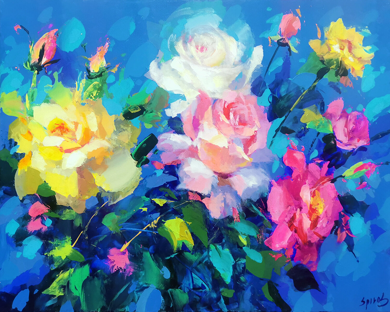 Roses #7 Dmitry Spiros Original painting for sale