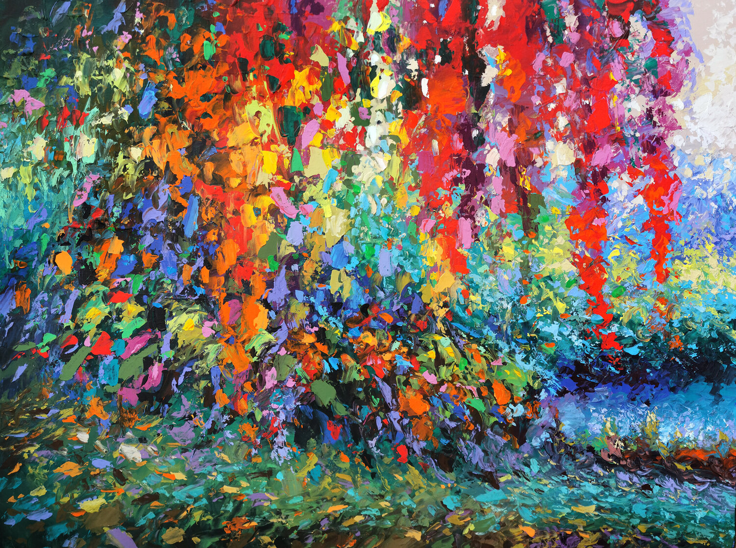 First Autumn lights colors Dmitry Spiros Original painting for sale