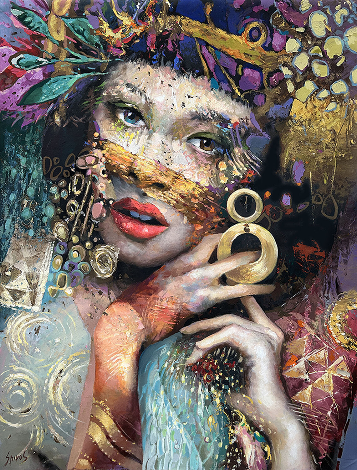 Celine – The Silent Gaze Dmitry Spiros Original painting for sale