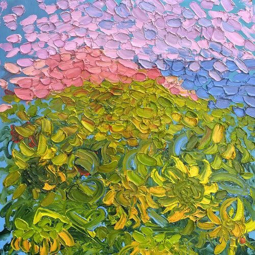 Sunflowers land by Olga Bezhina, Painting for Sale on Select