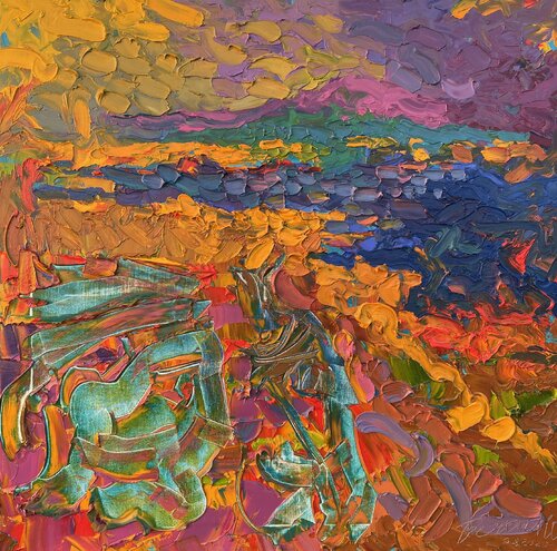 Amazon with a horse by Olga Bezhina, Painting for Sale on Select