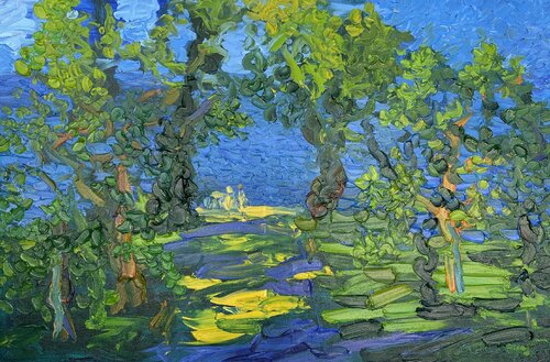 In the park in summer von Olga Bezhina, Malerei kaufen auf Select