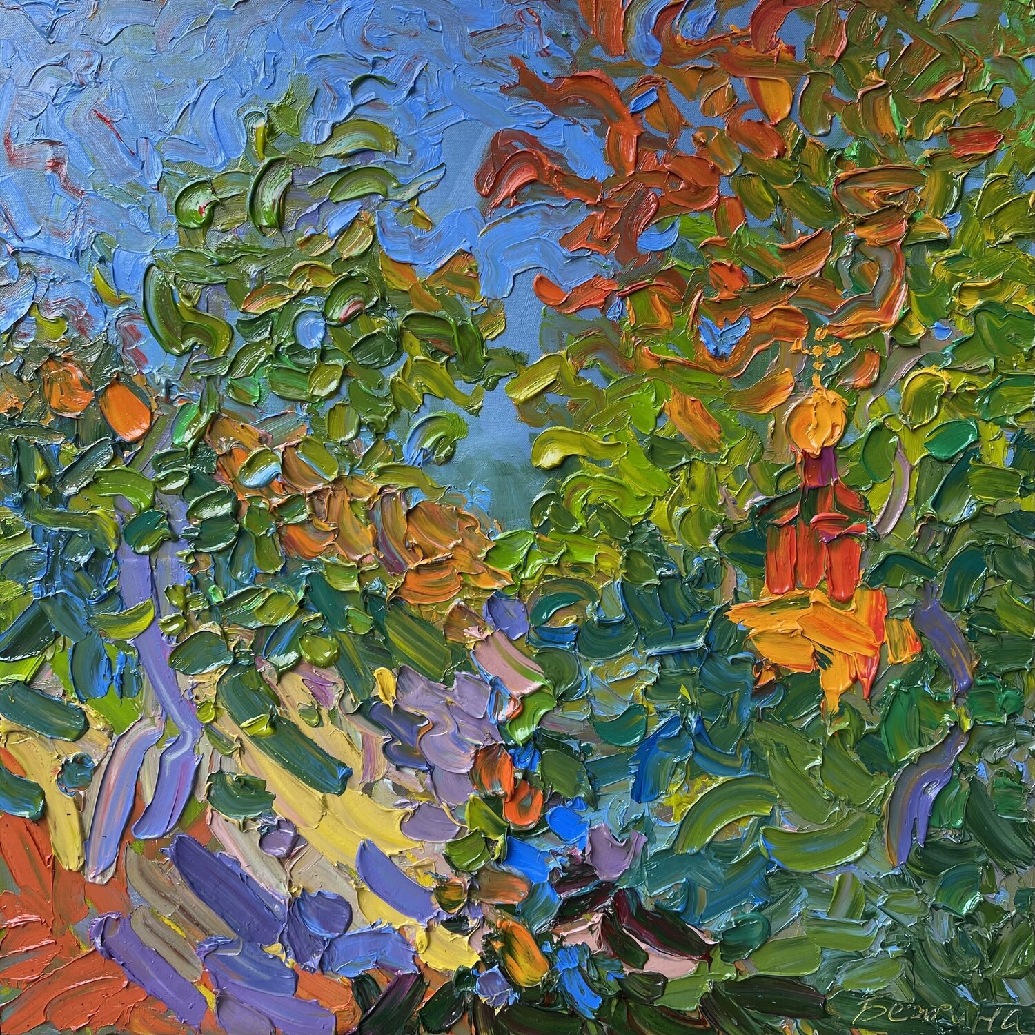 Temple in the mountains Olga Bezhina Originalgemälde zu verkaufen