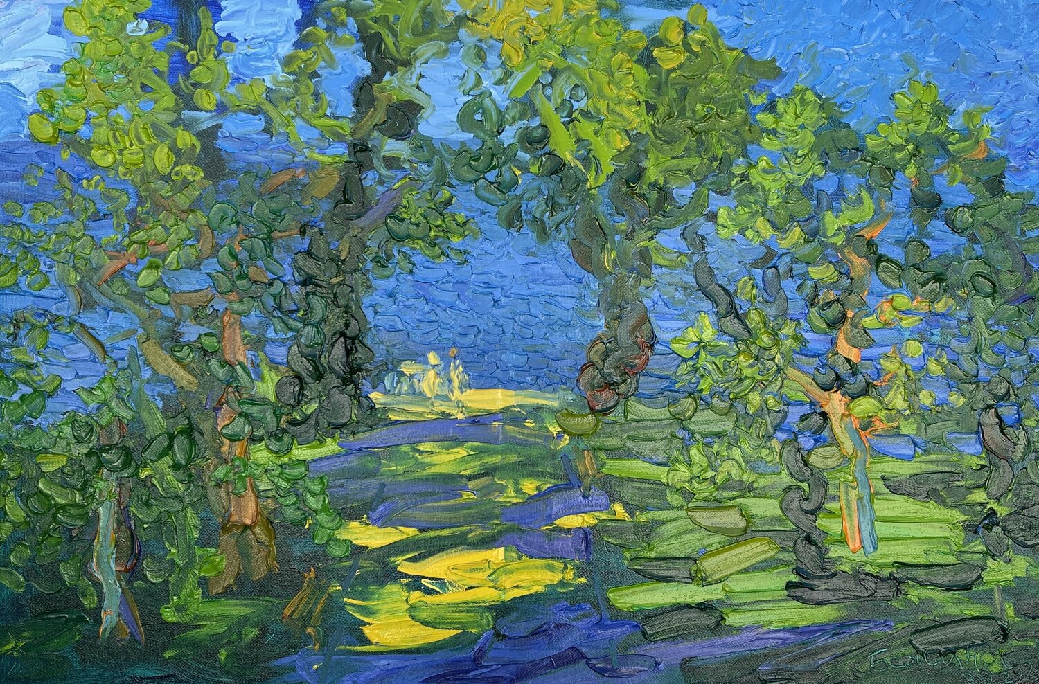 In the park in summer Olga Bezhina Originalgemälde zu verkaufen
