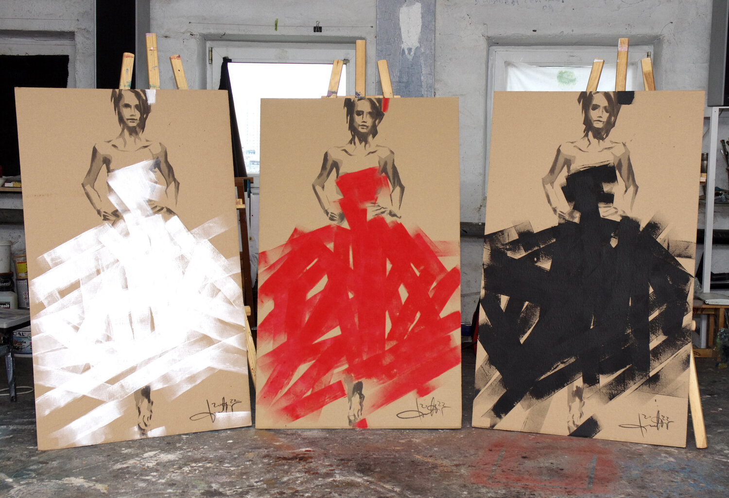 Bride triptych Dima Filatov Original painting for sale