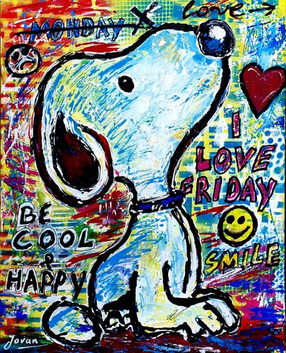 Snoopy love friday von Jovan Srijemac, Malerei kaufen auf Select