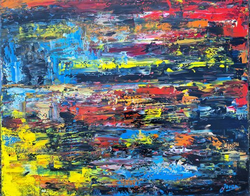 Abstract composition; Landscape after rain by Jovan Srijemac, Painting for Sale on Select