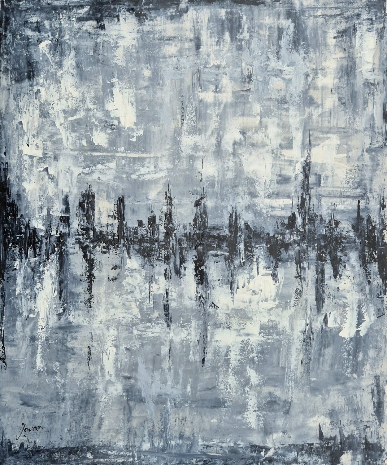 Gray Day Around Town Jovan Srijemac Originalgemälde zu verkaufen