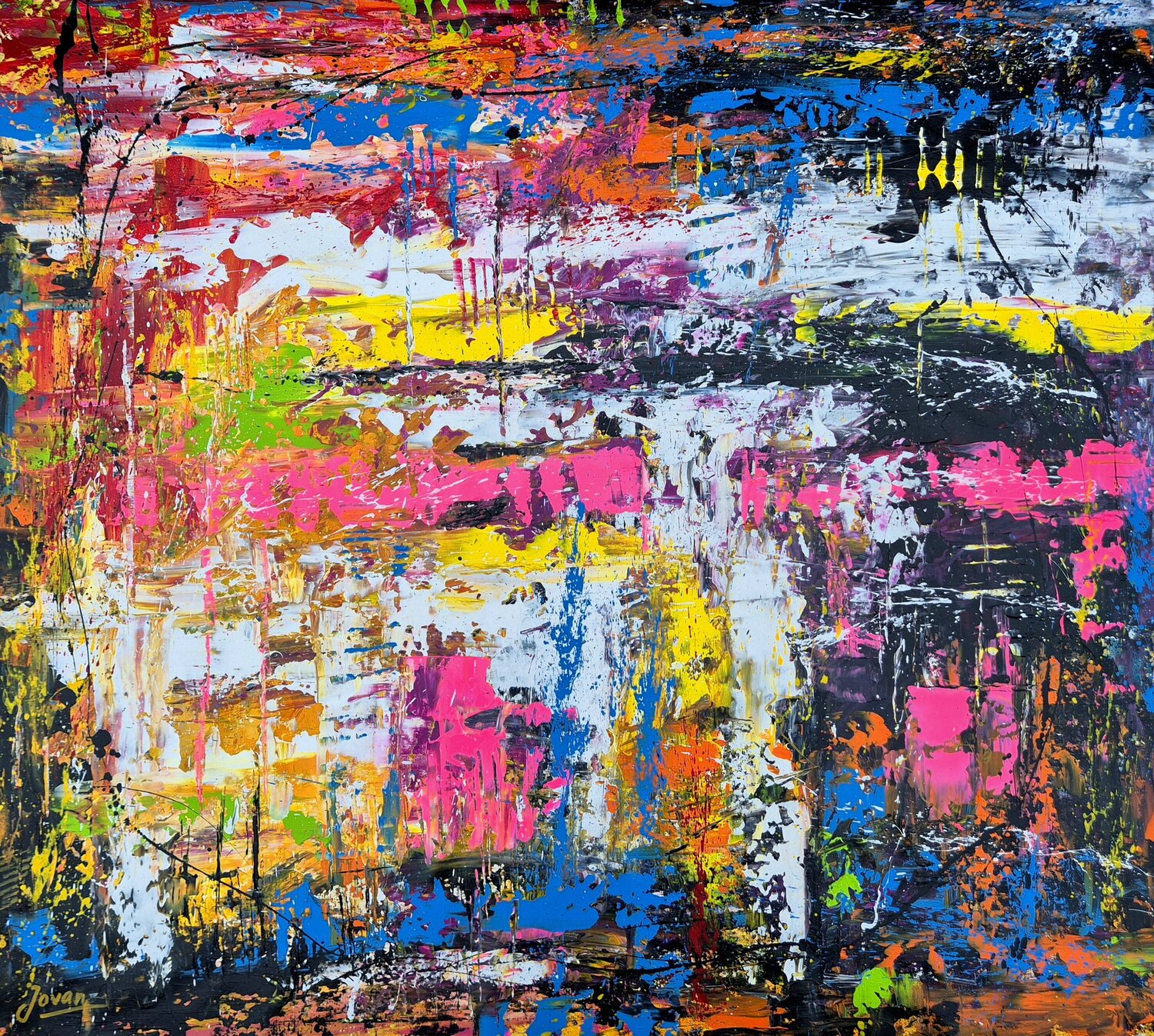 Abstract landscape Jovan Srijemac Original painting for sale