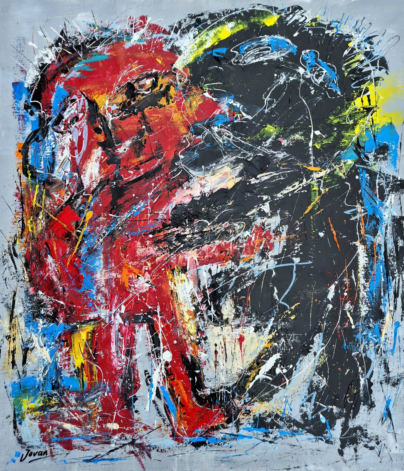 Friendship Of Two Beings Jovan Srijemac Originalgemälde zu verkaufen