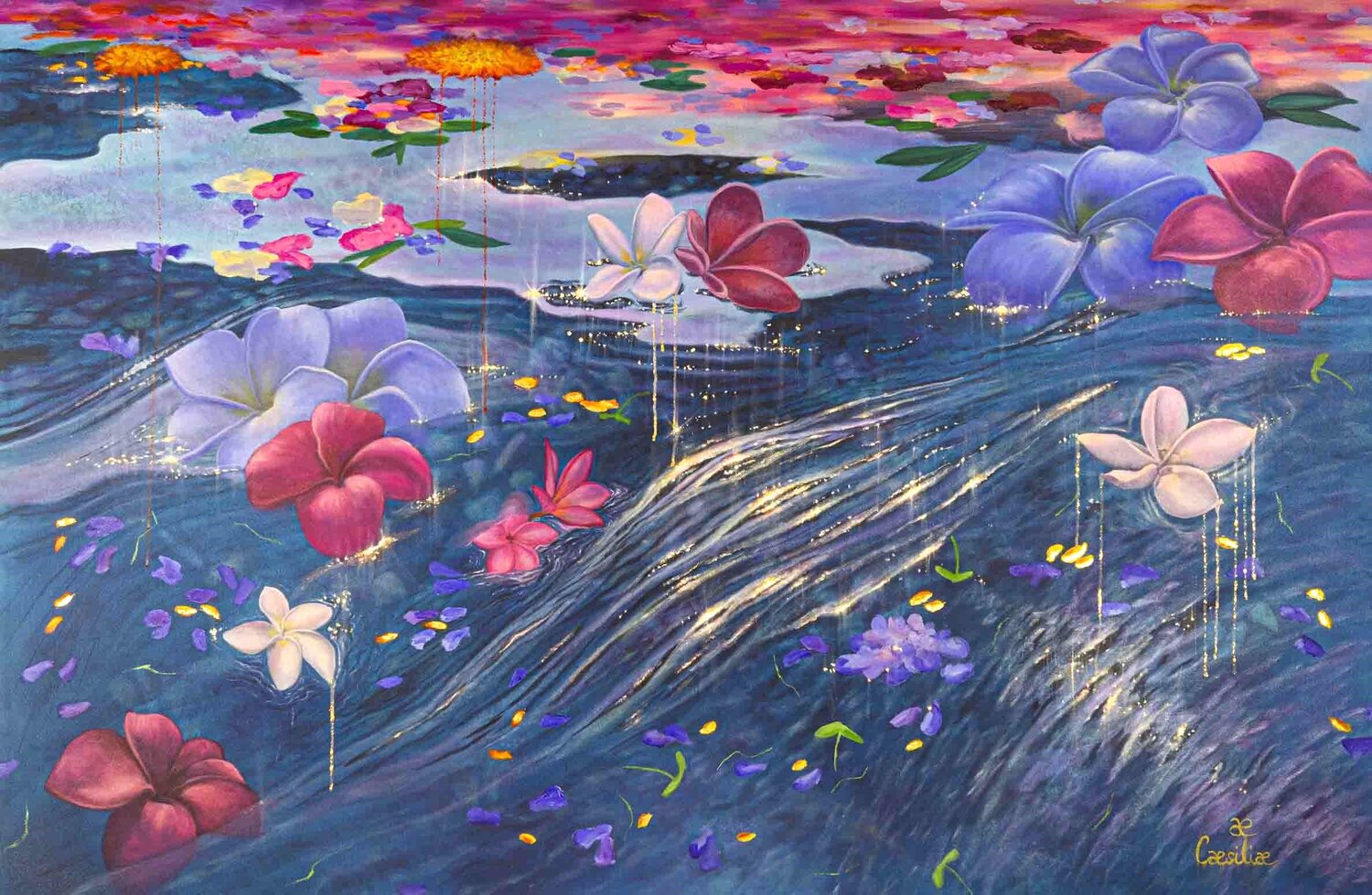 Frangipani Waltz Cæsiliæ Original painting for sale