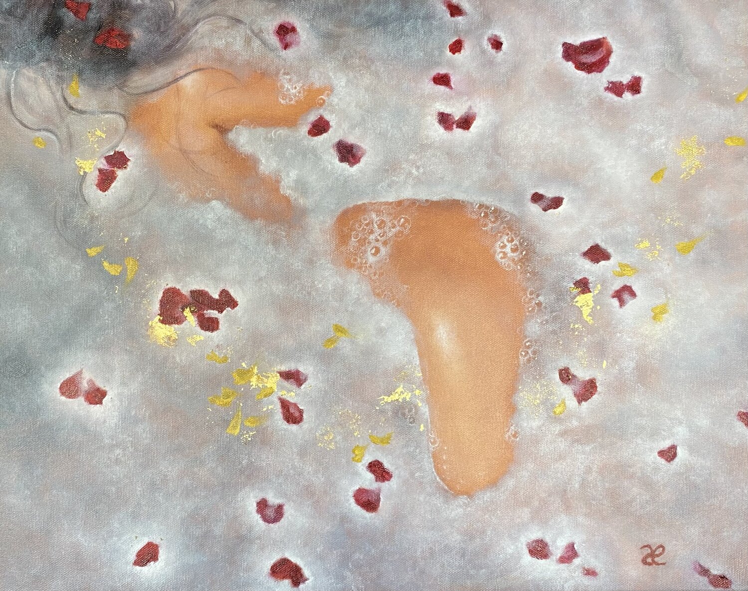 Bathing in love Cæsiliæ Original painting for sale