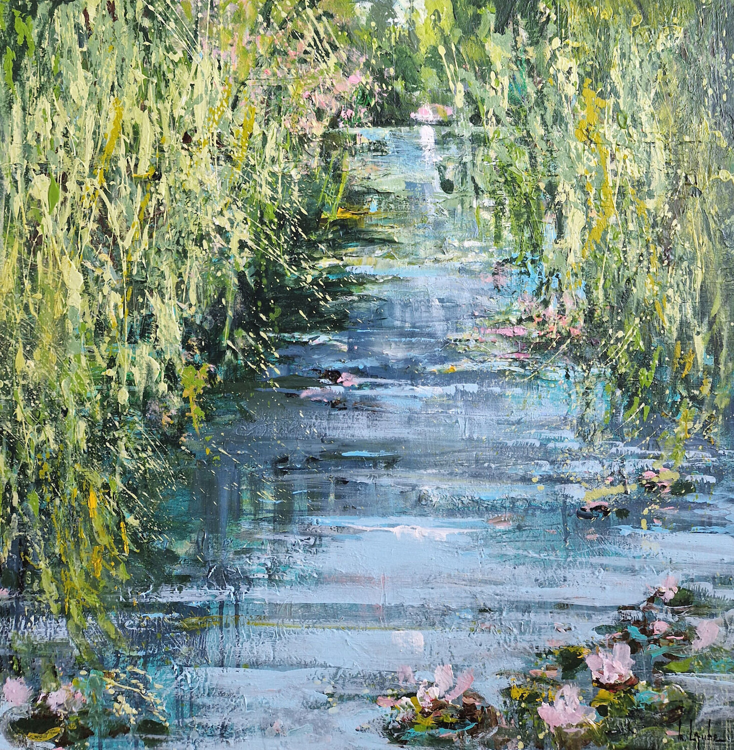 Summer pond II Irina Laube Original painting for sale