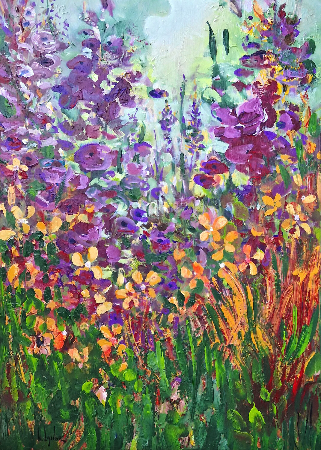 Summer garden X Irina Laube Original painting for sale