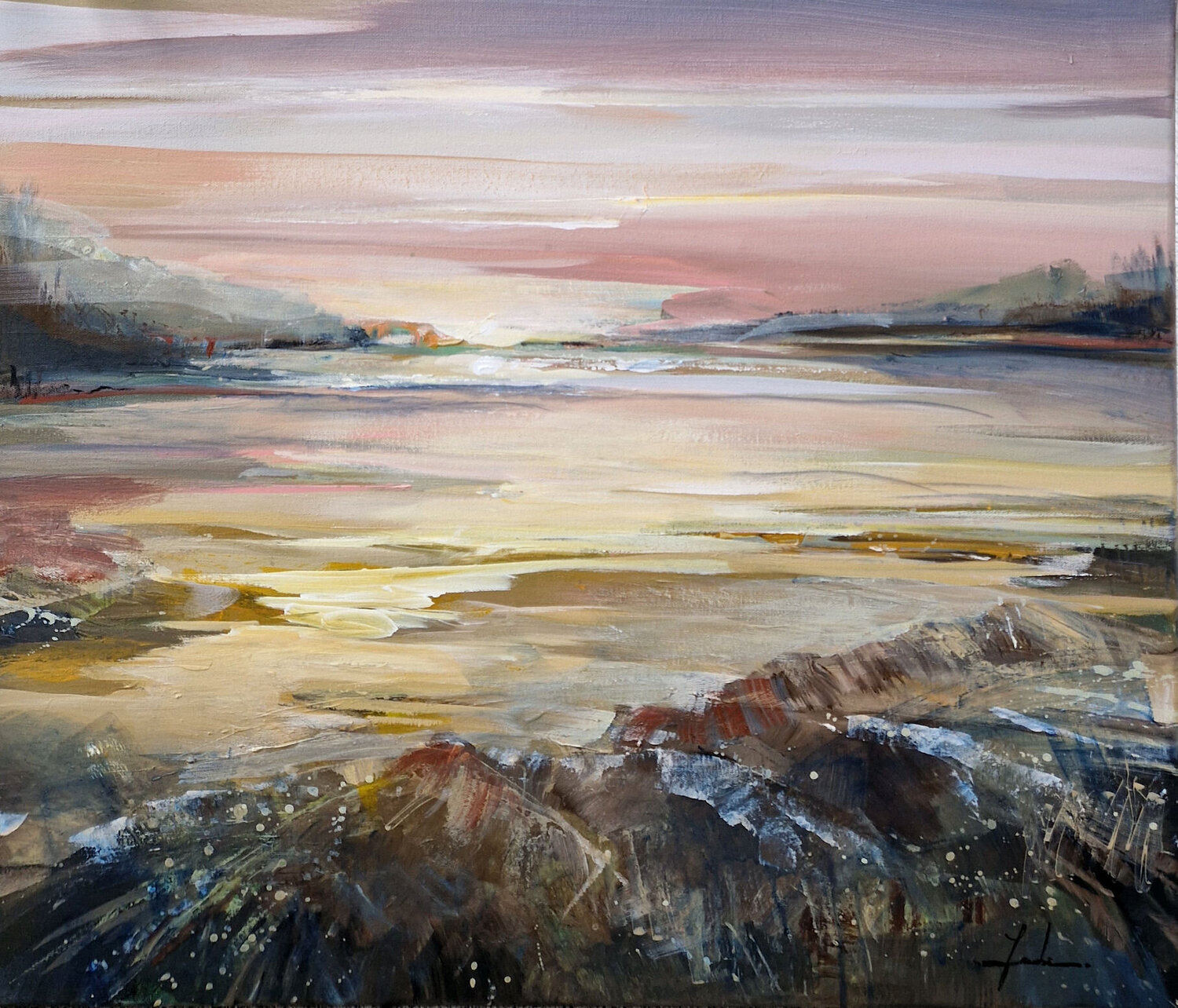 Evening silence Irina Laube Original painting for sale