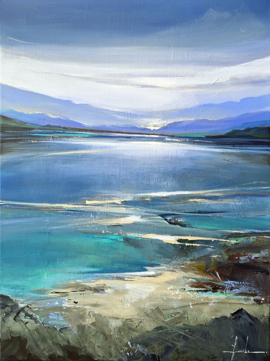 Blue Beyond the Shore Irina Laube Original painting for sale