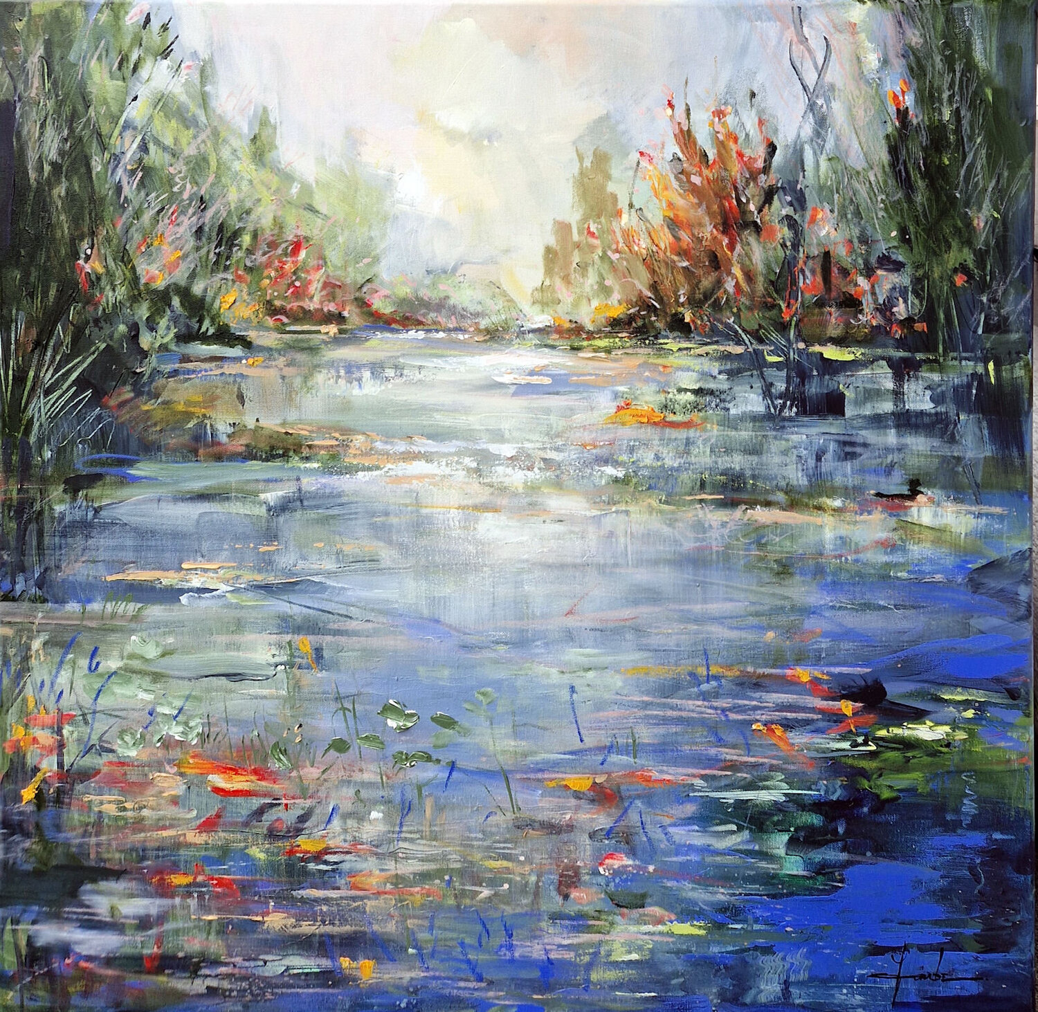 Autumn Reflections Irina Laube Original painting for sale