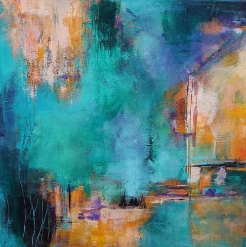 Glänzende Farbklänge 2 by Petra Kirsten, Painting for Sale on Select