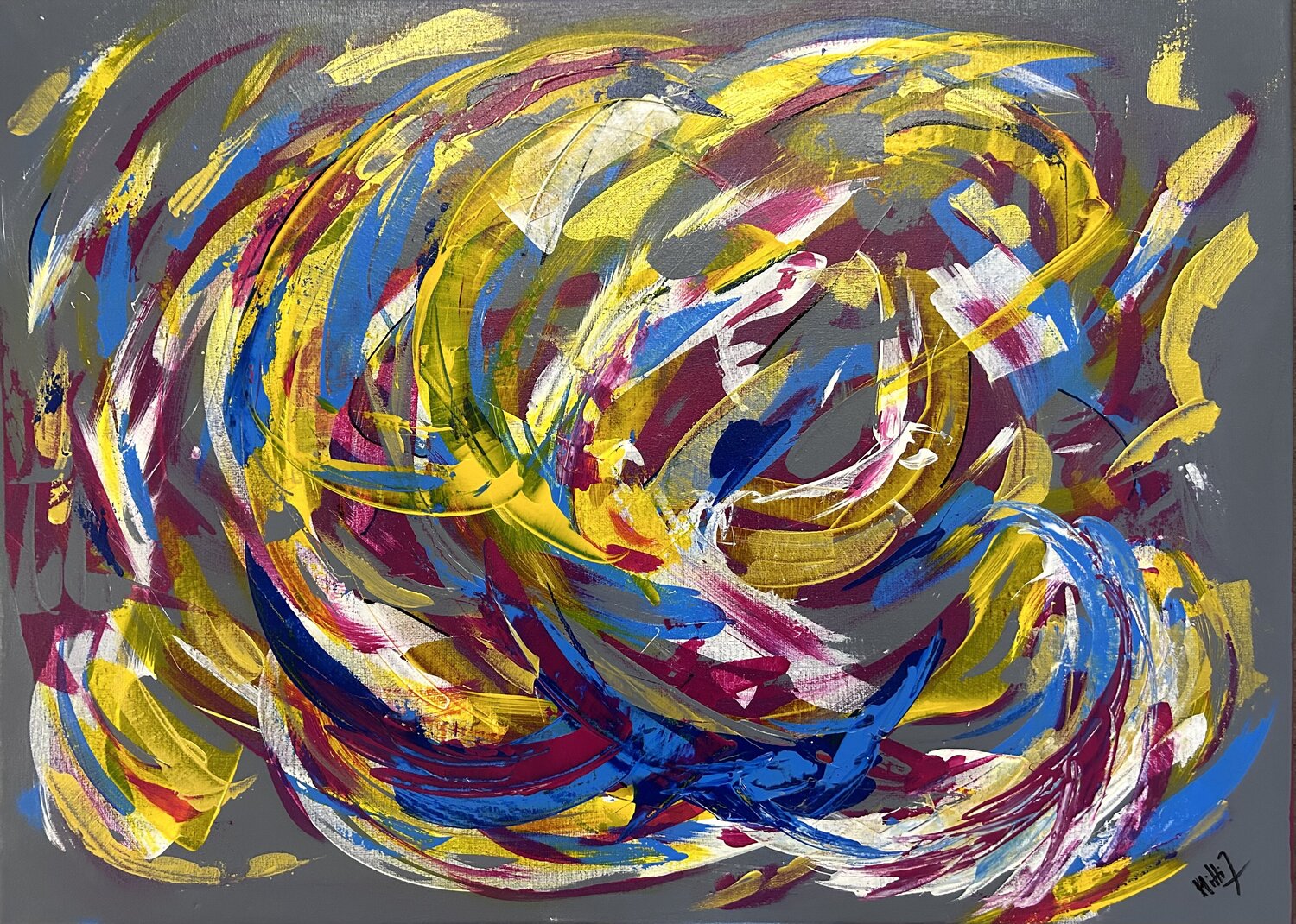 Dancing Waves Roland Mittermeier Original painting for sale