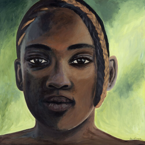 Jeune Camerounaise aux tresses von Laurie Consiglio, Malerei kaufen auf Select