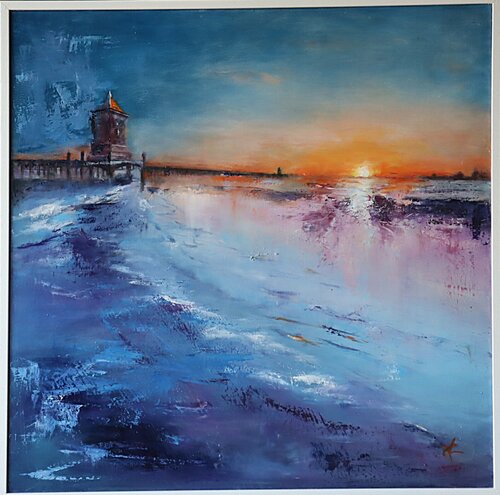 TRAMONTO SU PUNTA FARO ...LIGNANO SABBIADORO by VALNEA CARNIEL, Painting for Sale on Select