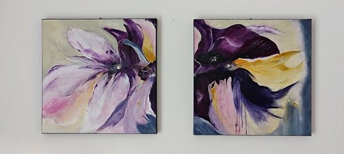 FLOWERS  DITTICO by VALNEA CARNIEL, Painting for Sale on Select