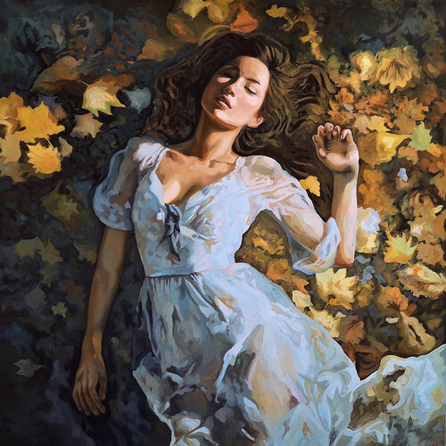 In the arms of autumn by Gabriel Cristian Matei, Painting for Sale on Select