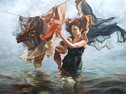 I float among the words that once held my dreams by Gabriel Cristian Matei, Painting for Sale on Select