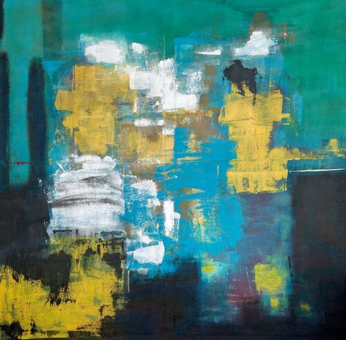 In the wake of the figure's back by Denise Jacottet, Painting for Sale on Select