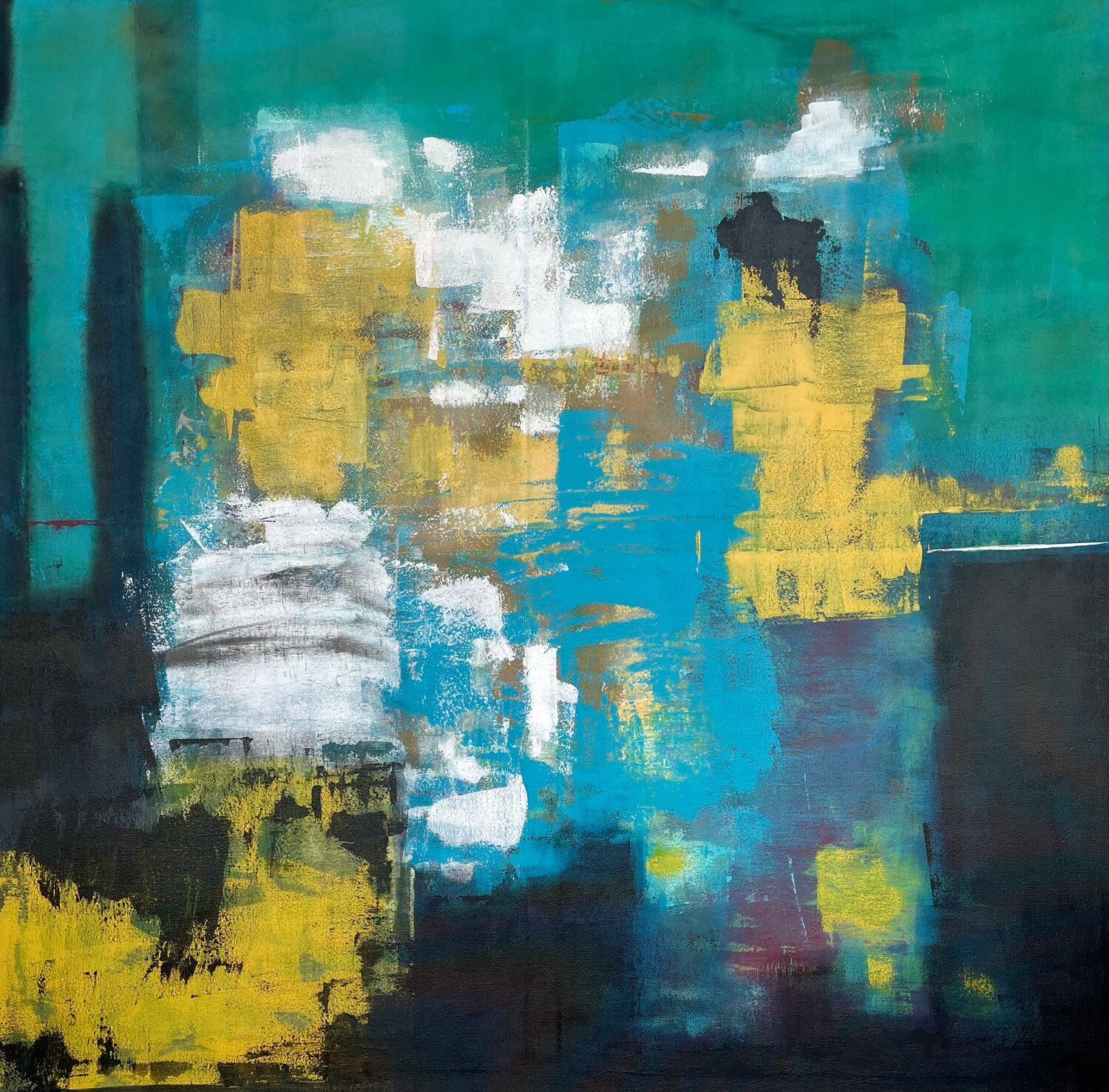 In the wake of the figure's back Denise Jacottet Original painting for sale