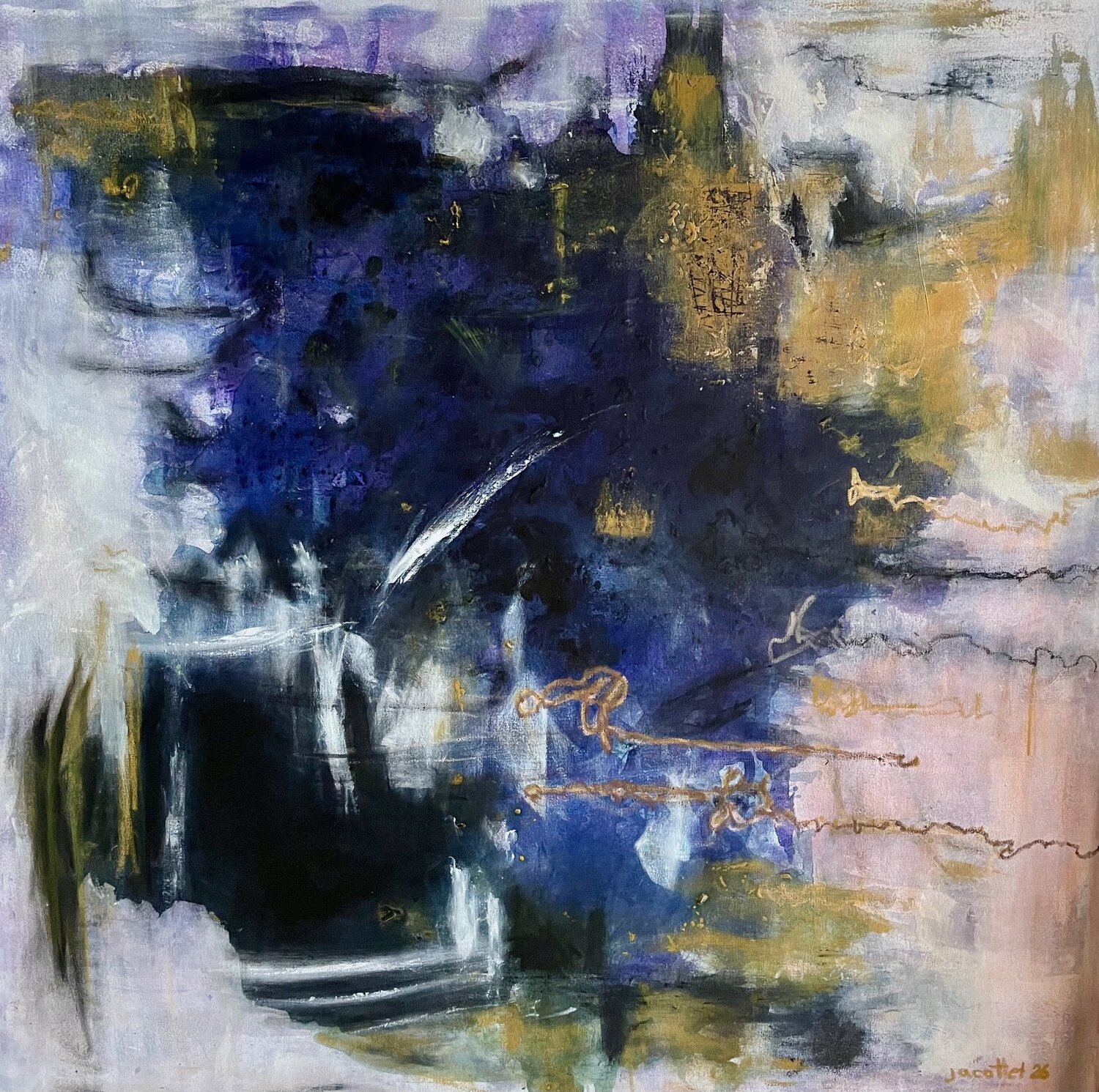 Das Ganze ist mehr als die Summe der Blicke Denise Jacottet Original painting for sale
