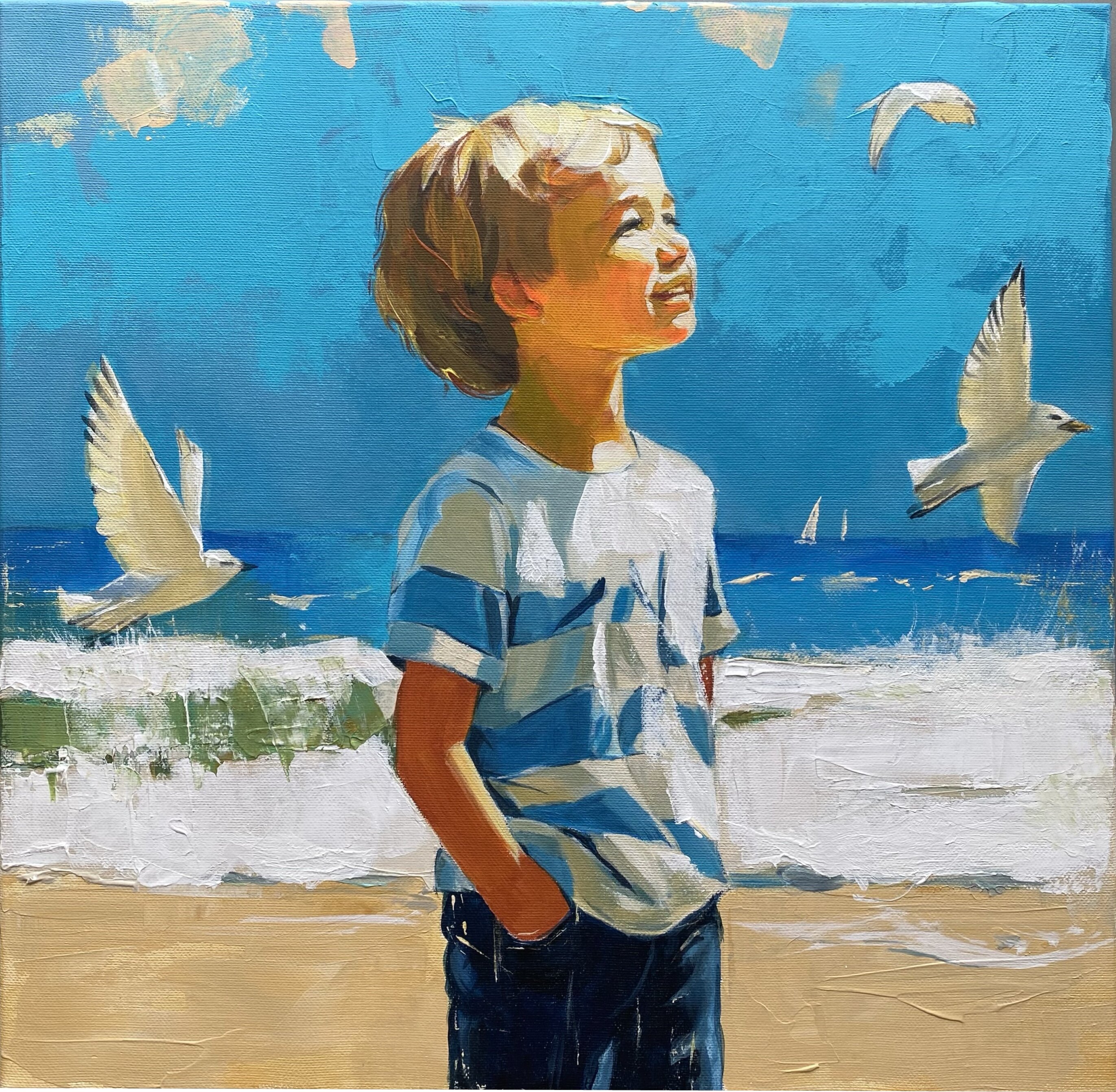 Carefree childhood. The noise of the sea.