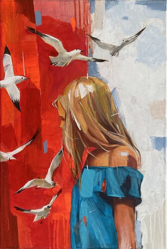 The search for harmony between the outside world and inner peace by Mariia Kotiuzhynska, Painting for Sale on Select