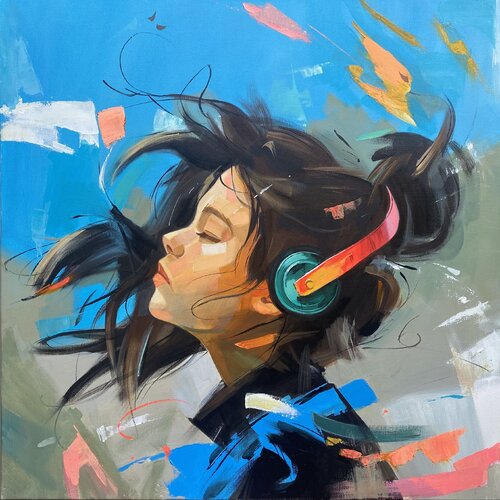 Rhythm of freedom by Mariia Kotiuzhynska, Painting for Sale on Select