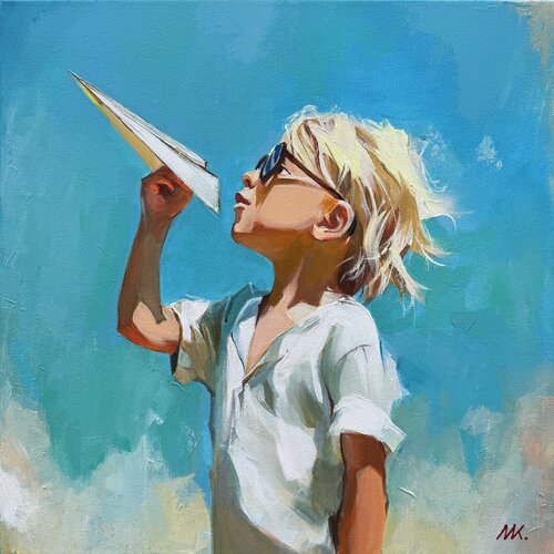 Paper Dreams by Mariia Kotiuzhynska, Painting for Sale on Select