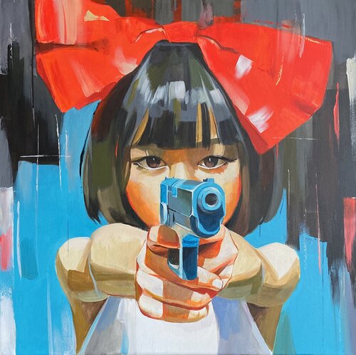 Say Hello to My little Friend by Mariia Kotiuzhynska, Painting for Sale on Select