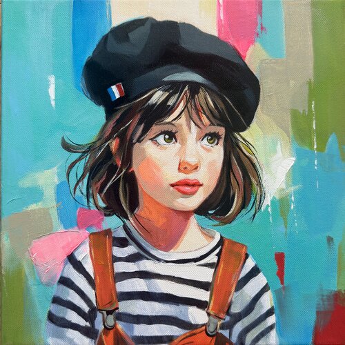 Petite Miss by Mariia Kotiuzhynska, Painting for Sale on Select