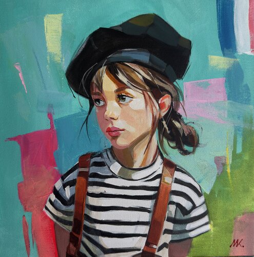 Mademoiselle Paris by Mariia Kotiuzhynska, Painting for Sale on Select