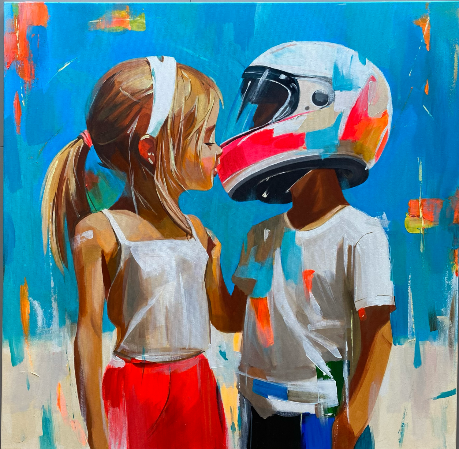 No Bike - No Kiss! Mariia Kotiuzhynska Original painting for sale