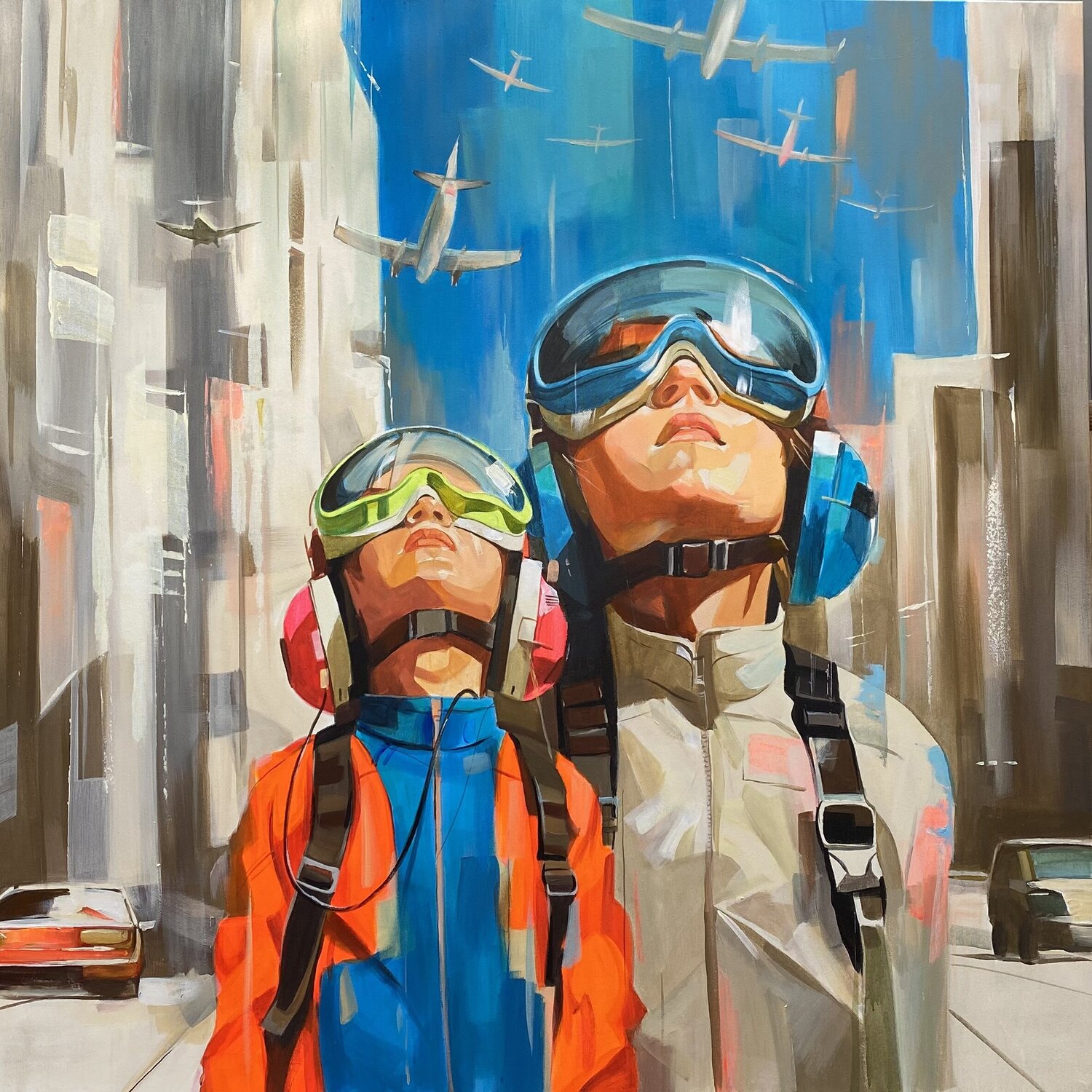 Aero Kids Mariia Kotiuzhynska Original painting for sale