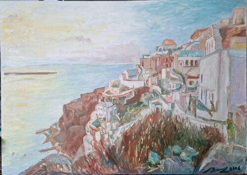 Santorini by Liliana Georgeta Barna, Painting for Sale on Select