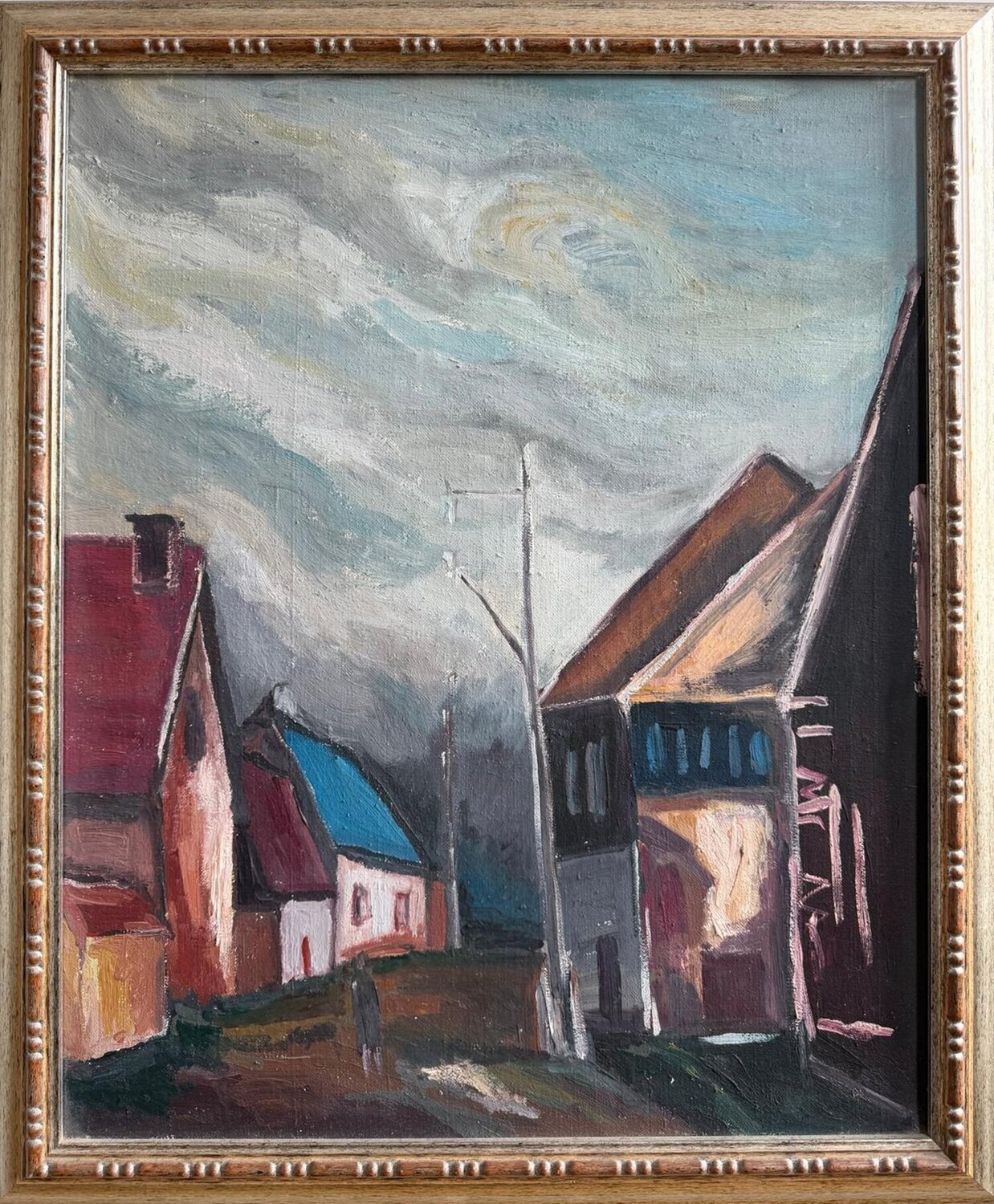 Storm Over the Village Liliana Georgeta Barna Original painting for sale