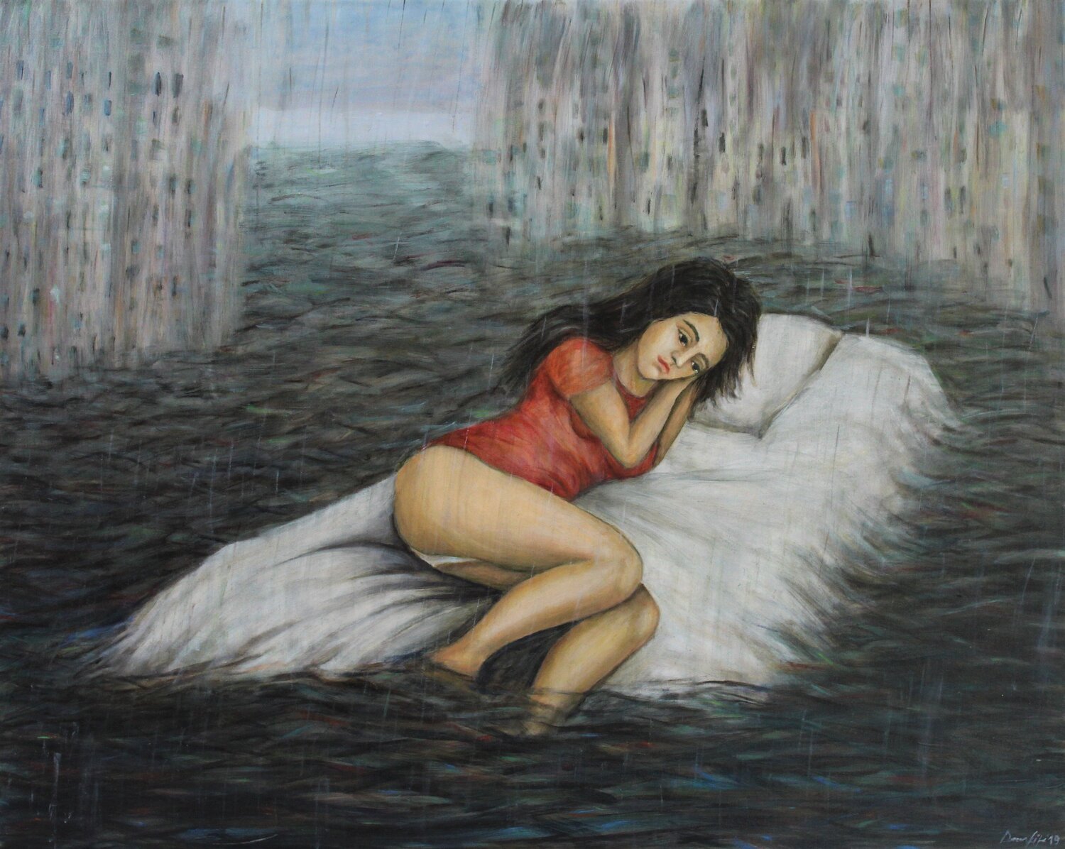 L'ATTESA DANIELA CARAVITA Original painting for sale