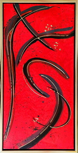 Goldstibes at Red by Elmar Hund artjust, Painting for Sale on Select