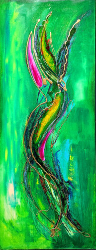 Welle im Grünen Bereich by Elmar Hund artjust, Painting for Sale on Select