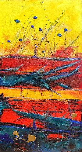 Blaue Blitze by Elmar Hund artjust, Painting for Sale on Select
