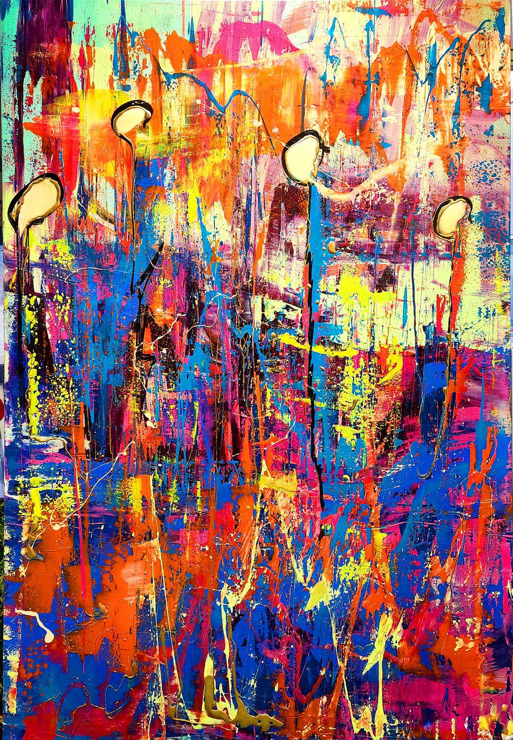 Gelbe Tränen Elmar Hund artjust Original painting for sale