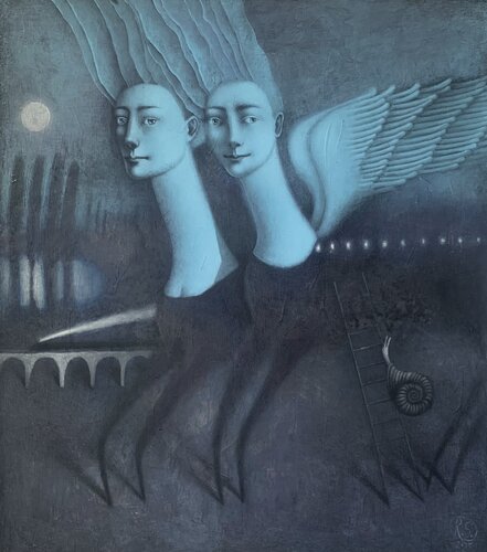 The Snail Missing Its Evening Train by Svetlana Rumak, Painting for Sale on Select