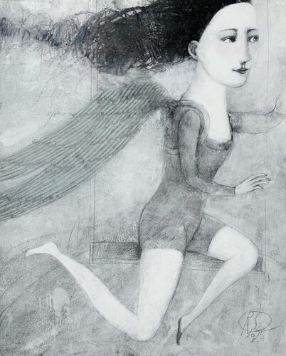 Aerialist Girl in Love by Svetlana Rumak, Painting for Sale on Select