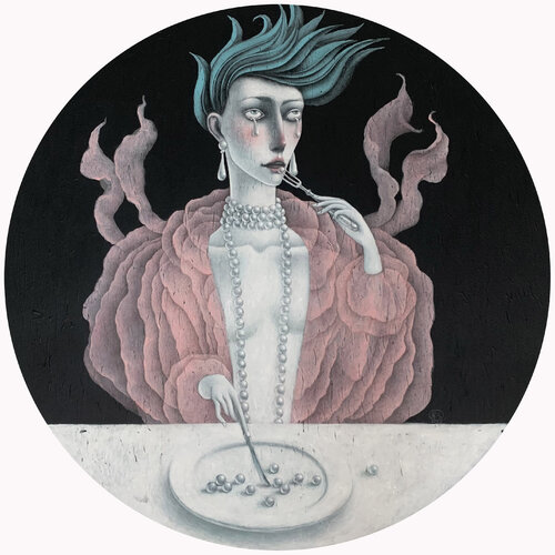 Obsession with Pearls by Svetlana Rumak, Painting for Sale on Select